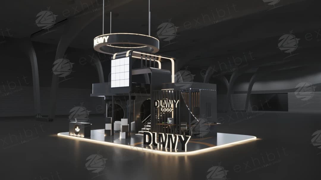 Halo Rotunda Curved Island Double Decker Booth