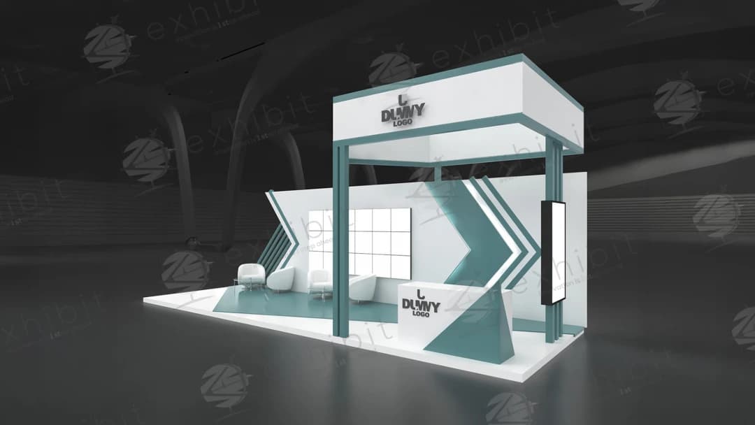 Prism Chevron Straight Semi-Island 3x9 Booth
