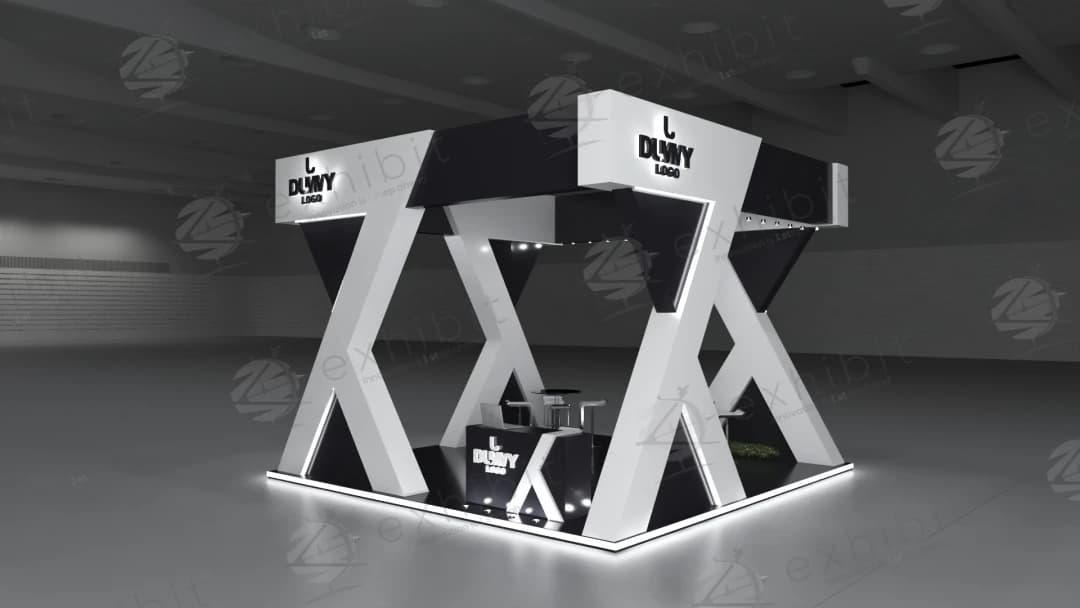 Apex X-Frame Straight Semi-Island 6x6 Booth