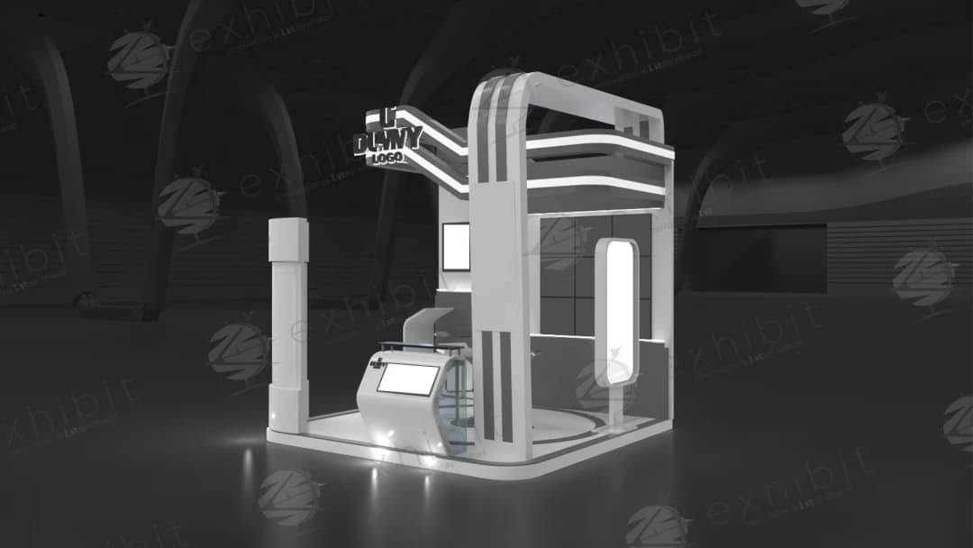 Velocity Pillar Straight Semi-Island 3X3 Booth