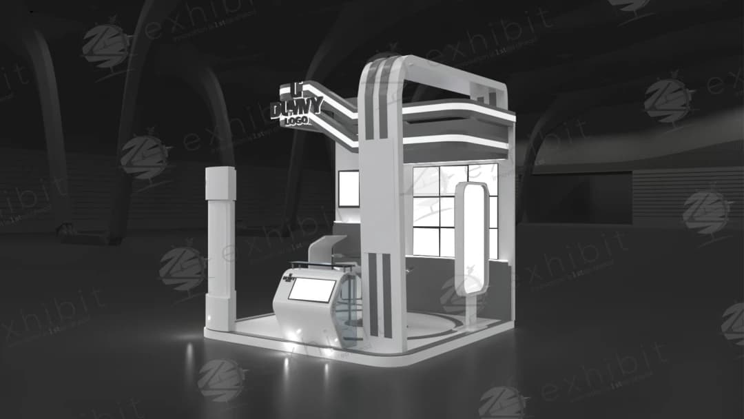 Velocity Pillar Straight Semi-Island 3x3 Booth