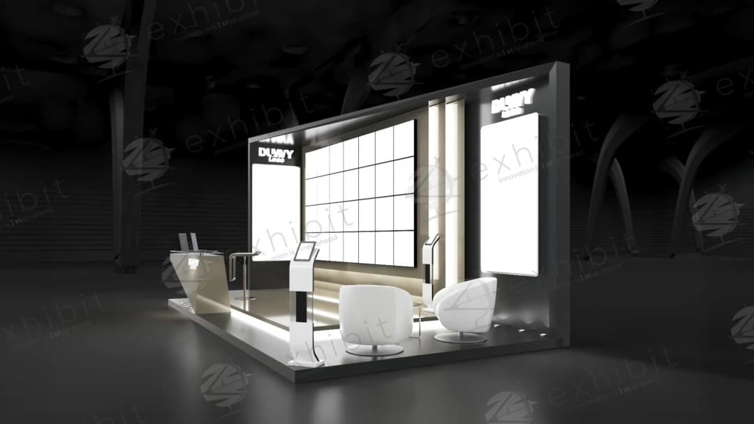 Slate Vision Straight Semi-Island 3x6 Booth
