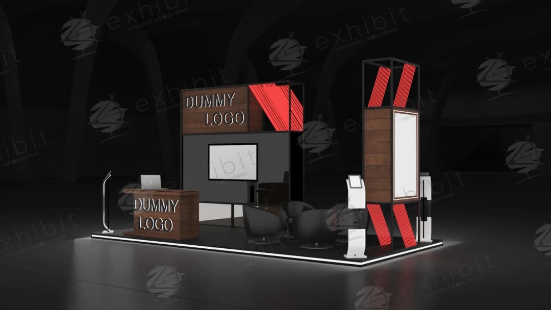 Industrial Loft Straight Semi-Island 3x6 Booth