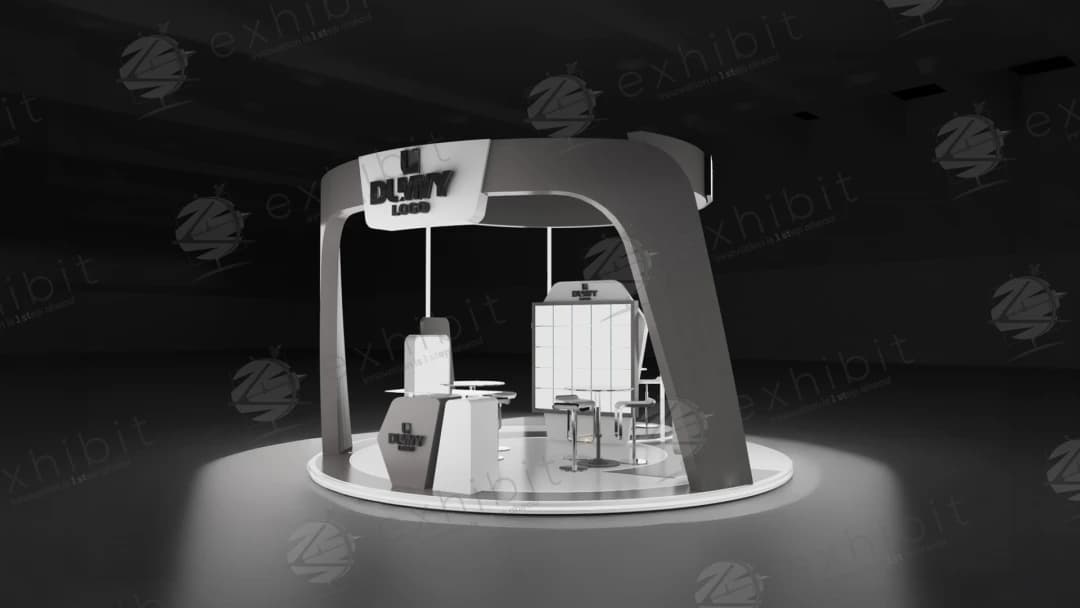 Charcoal Ring Curved Island 6x6 Booth