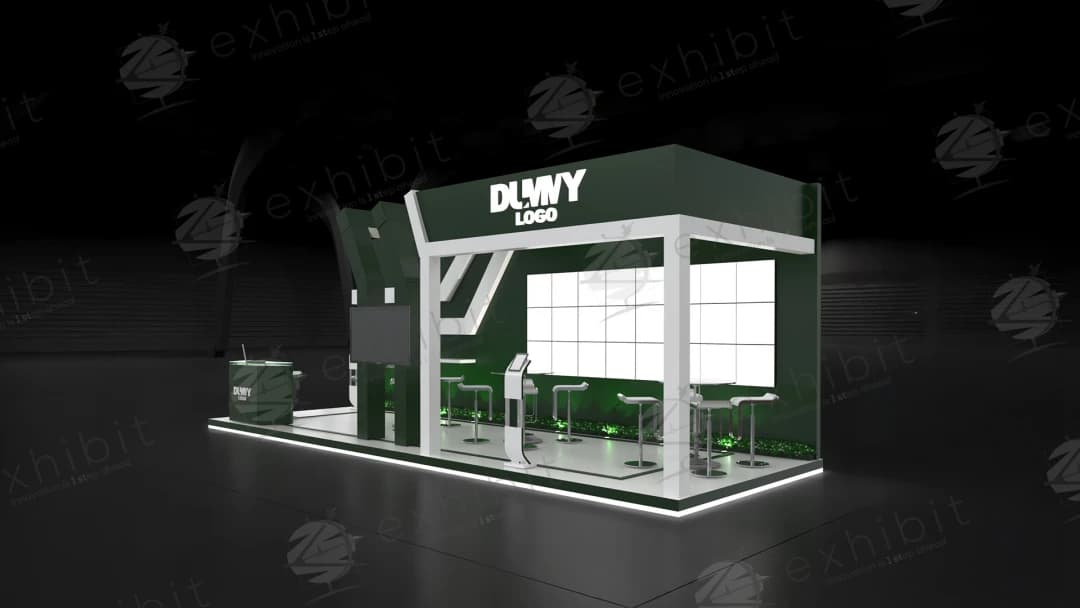 Prime Pillar Straight Semi-Island 3x9 Booth