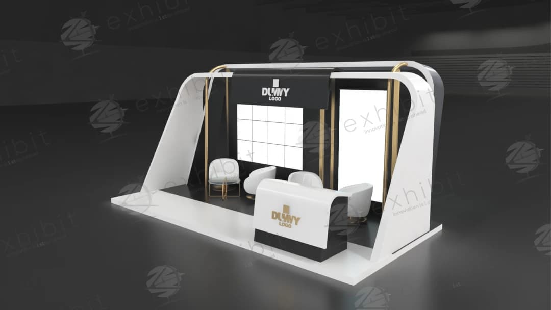 Elite Pavilion Curved Semi-Island 3x6 Booth