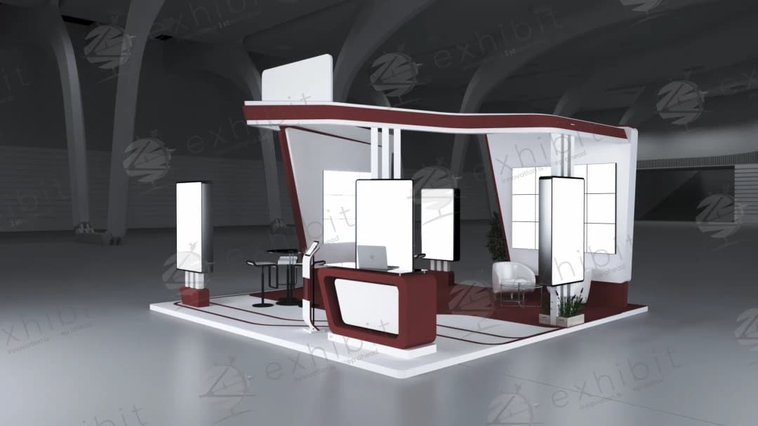 Carmine Vista Straight Island 6x6 Booth