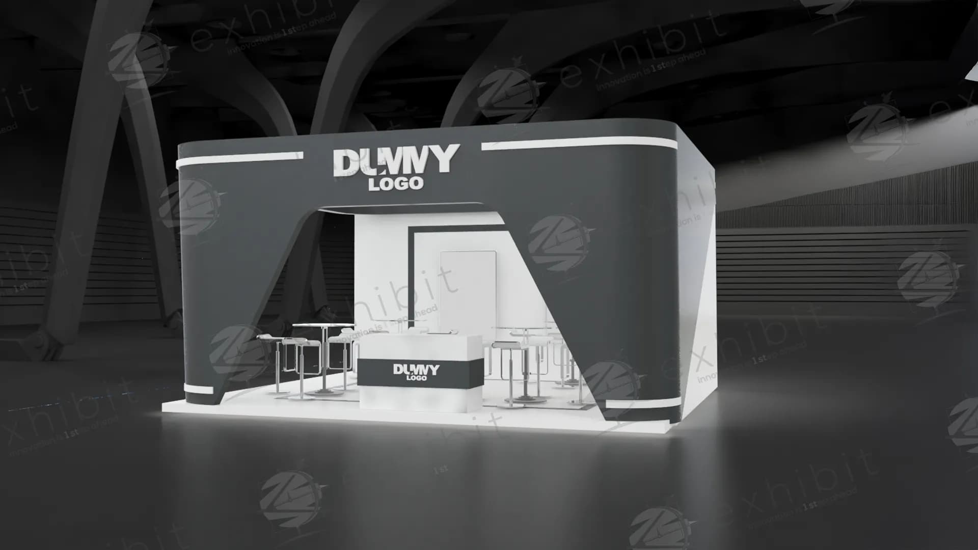 Luxe Timber Straight Semi-Island 6x6 Booth