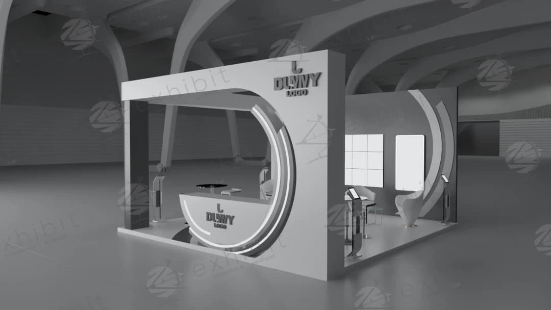 Aero Crescent Curved Semi-Island 6x6 Booth