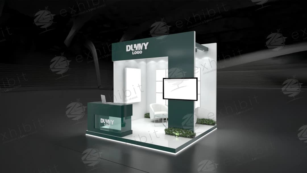 Interconnected Straight Semi-Island 3x3 Booth