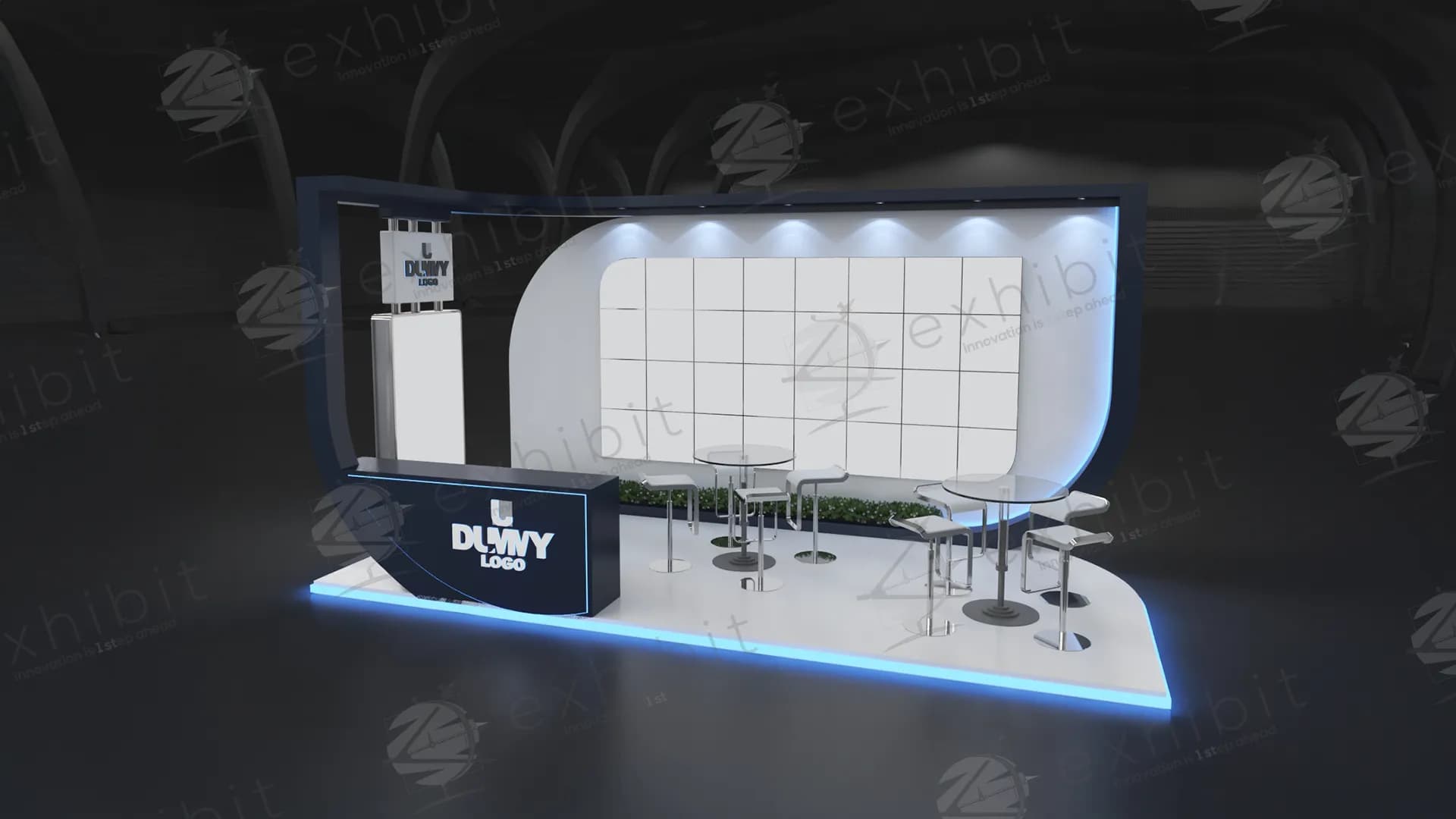 Curved Semi-Island 3x6 Booth