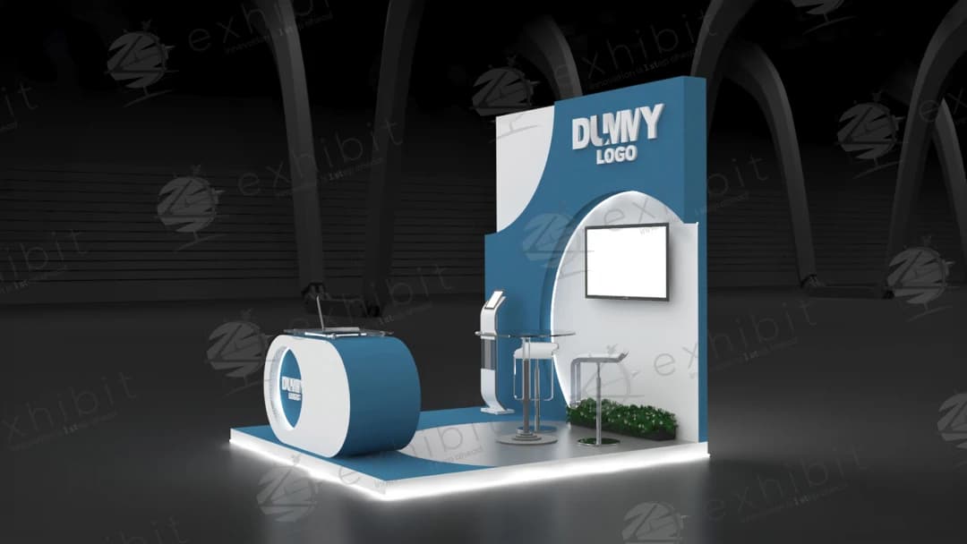 Wave Point Curved Semi-Island 3x3 Booth
