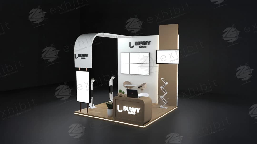 Mocca Arch Straight Semi-Island 3x3 Booth