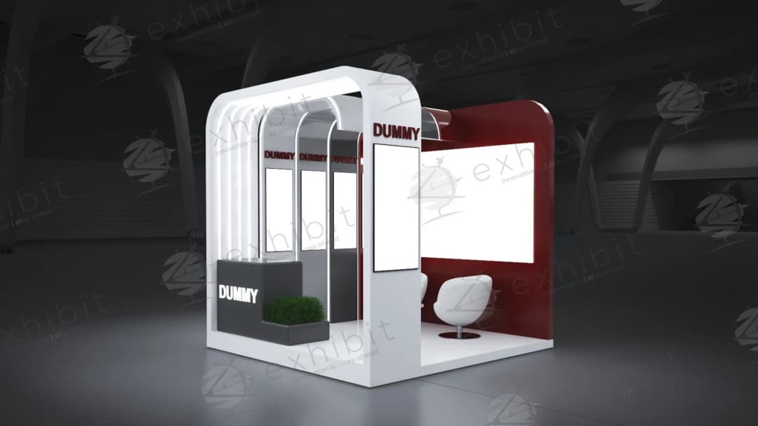 Vanguard Arcade Curved Semi-Island 3x3 Booth