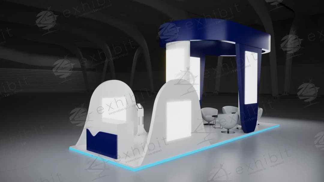 Sapphire Rotunda Curved Semi-Island 3x9 Booth