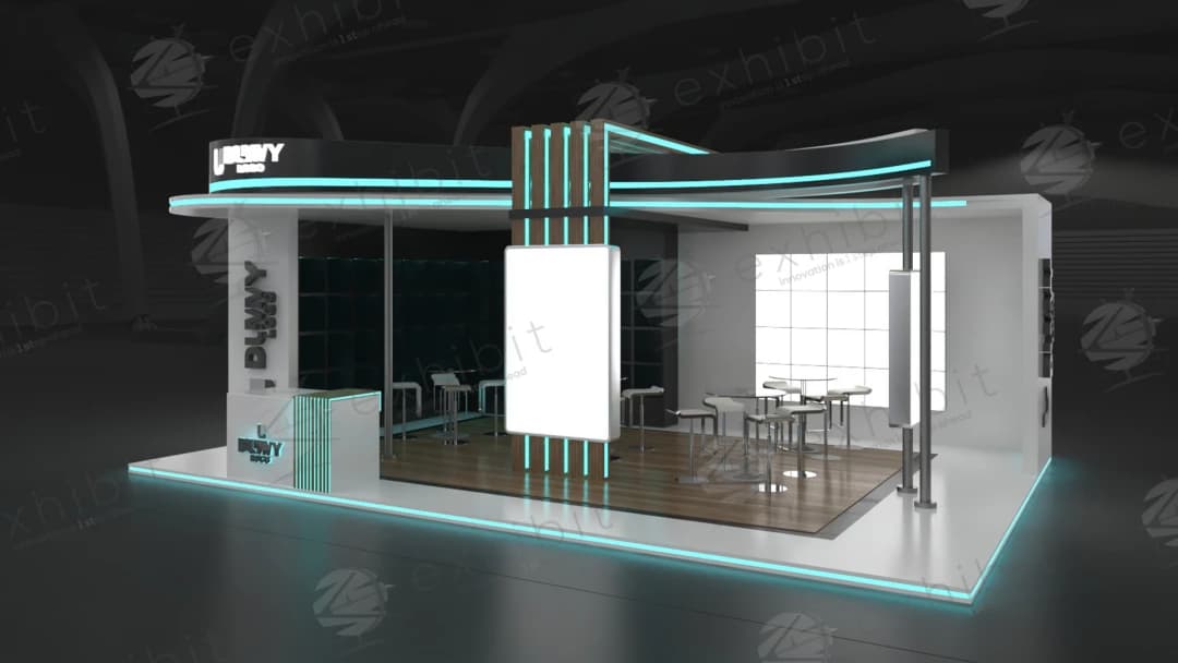Neon Lattice Straight Semi-Island 6x9 Booth