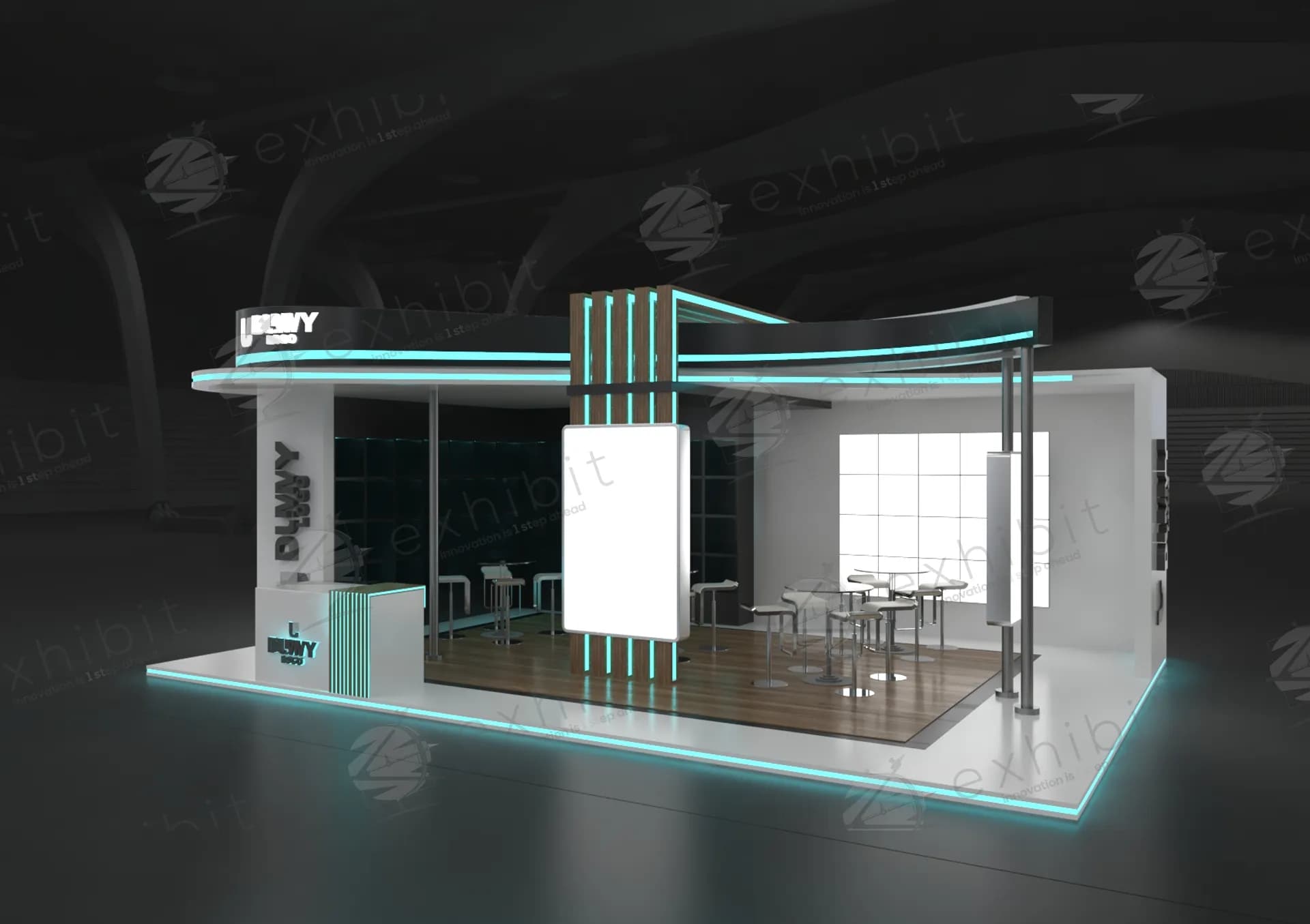 Layered Curved Semi-Island 6x9 Booth
