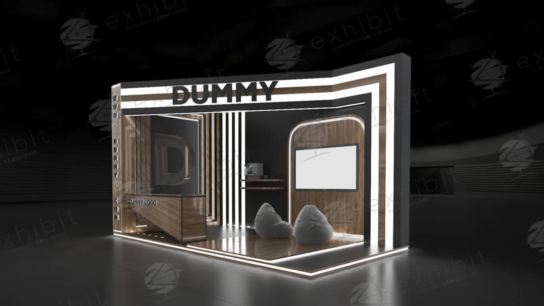 Groove Lux Straight Semi-Island 3x6 Booth