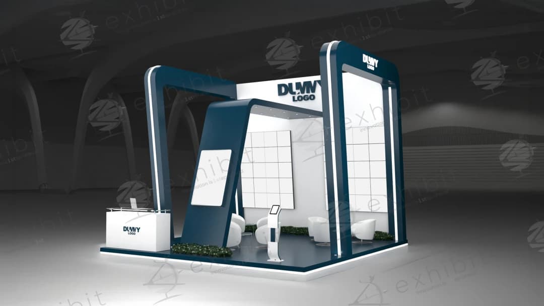 Azure Tilt Straight Semi-Island 6x6 Booth