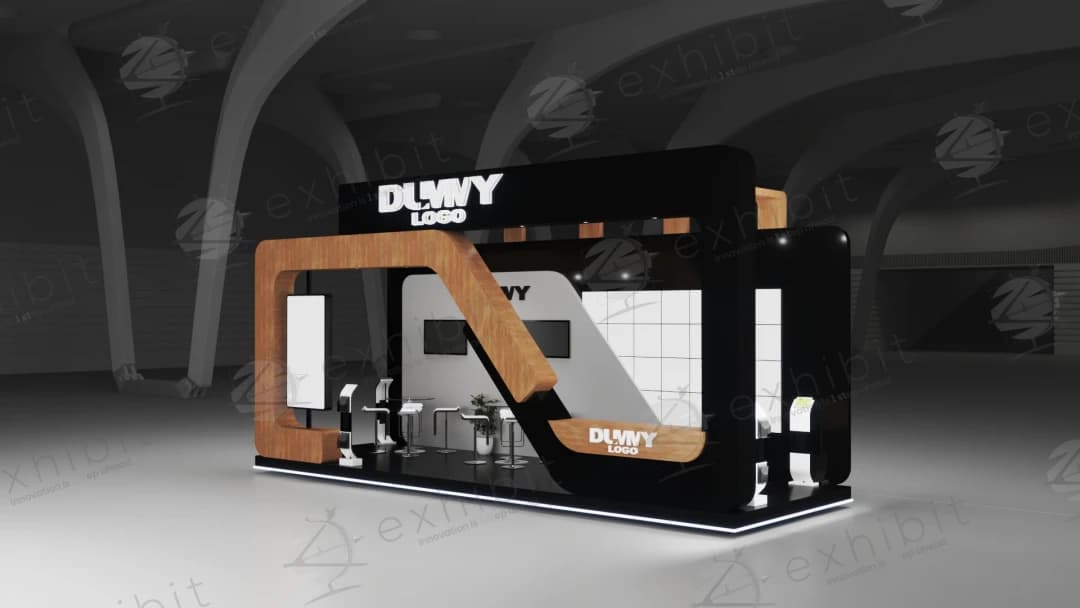 Lignum Loop Curved Semi-Island 3x9 Booth