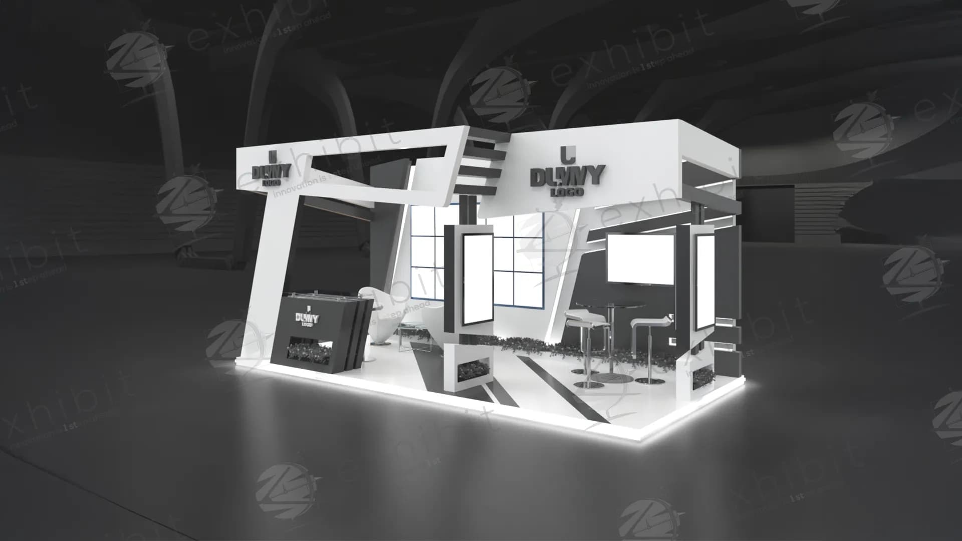 Intersecting Blades Straight Island 3x6 Booth