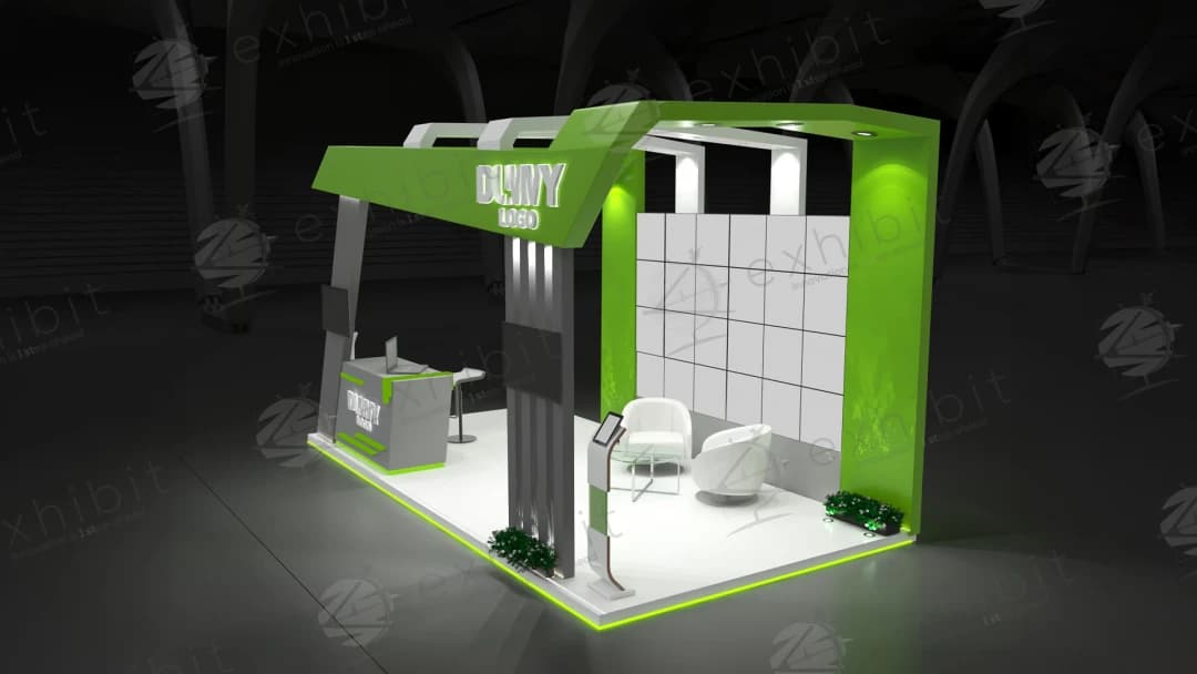 Vivid Kinetic Straight Semi-Island 3x6 Booth