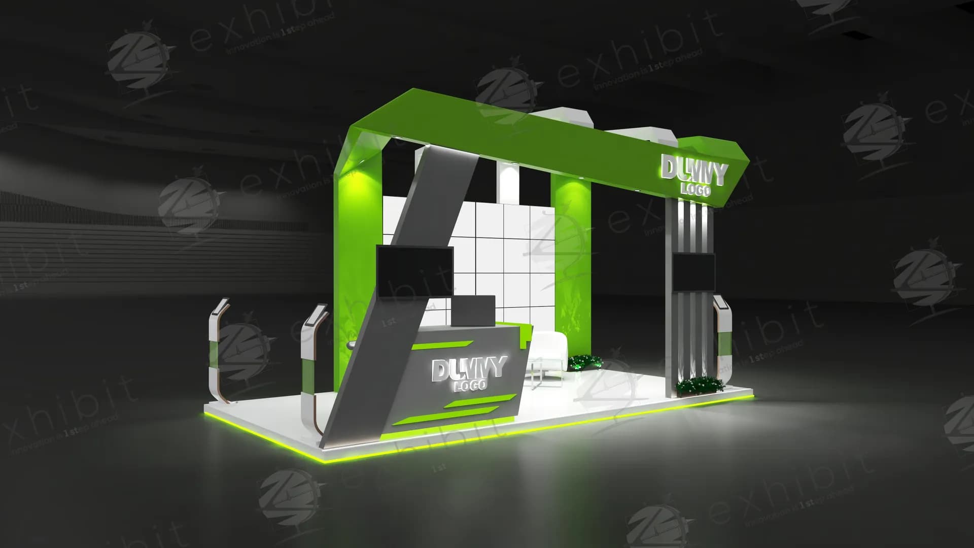 Vivid Straight Semi-Island 3x6 Booth