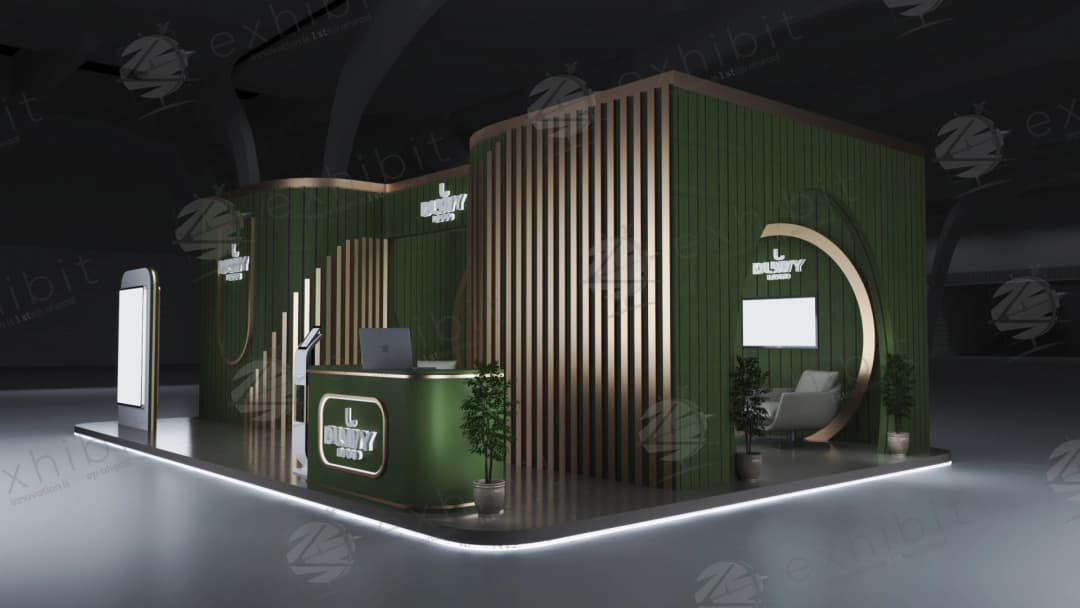 Sculptural Curved Semi-Island 6x9 Booth