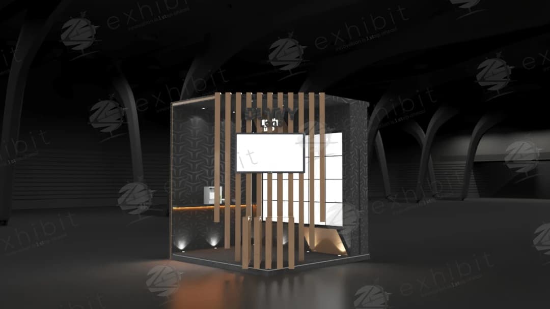 Lignum Lattice Straight Semi-Island 3x3 Booth