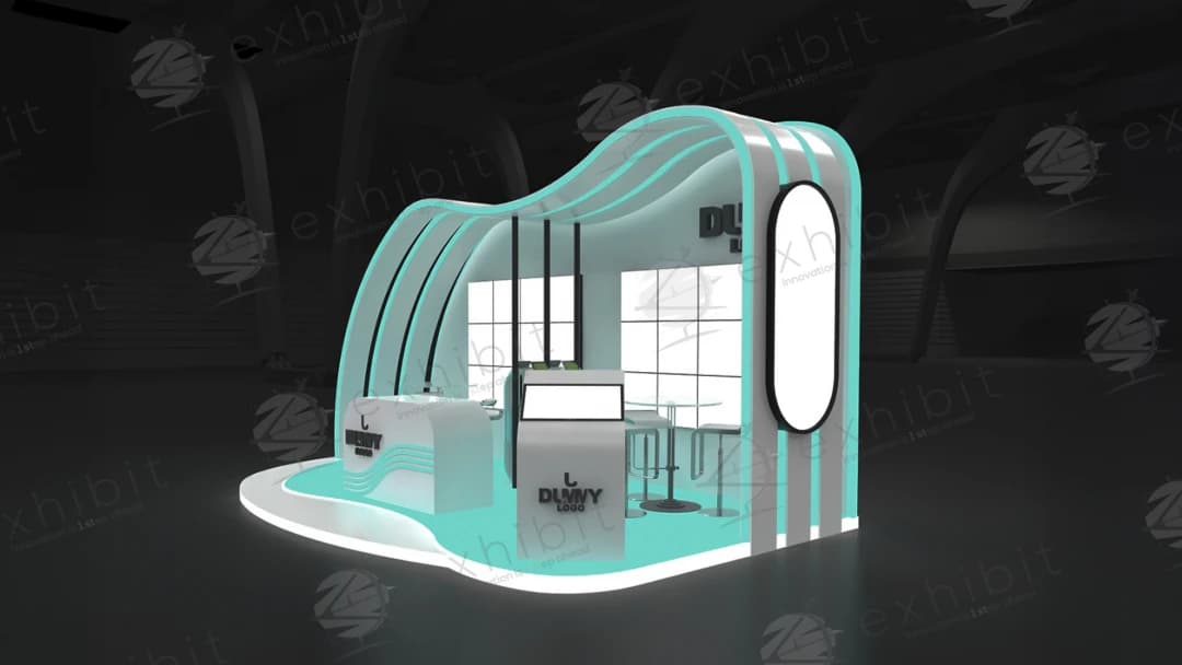 Zephyr Flow Curved Semi-Island 3x6 Booth