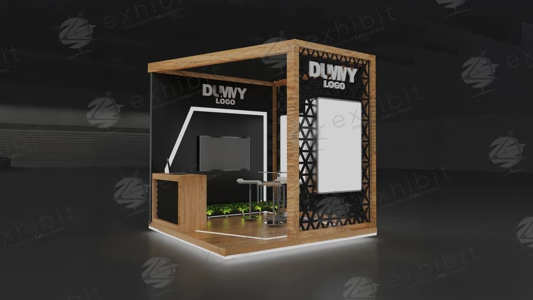 Bright Straight Semi-Island 3x3 Booth