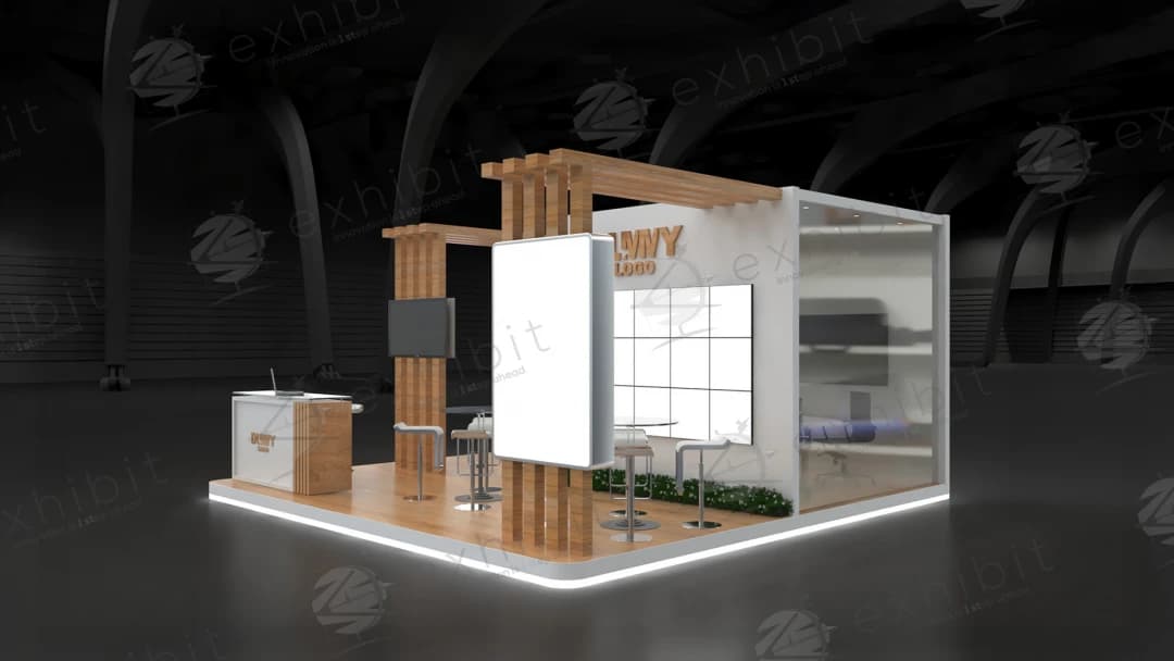 Timber Port Straight Semi-Island 6x9 Booth