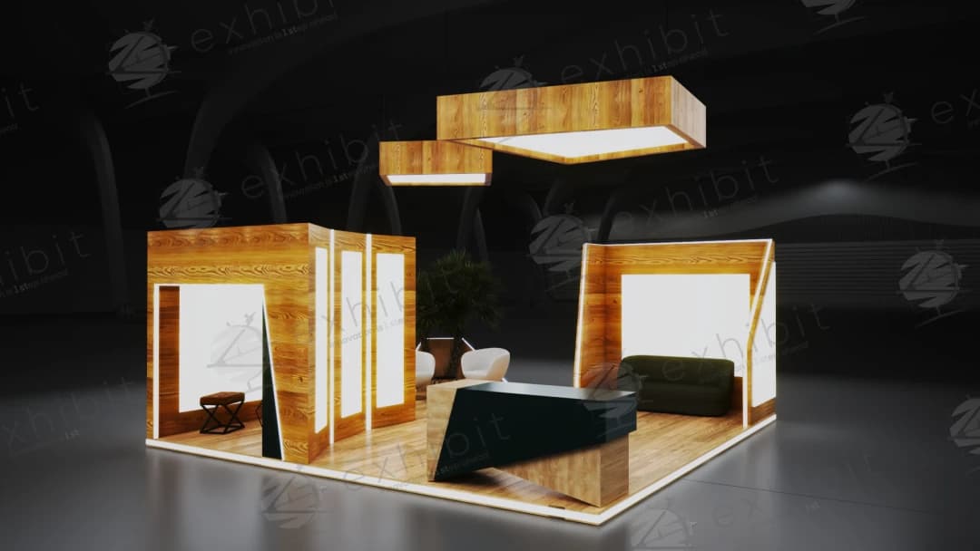 Oak Box Straight Island 6x6 Booth