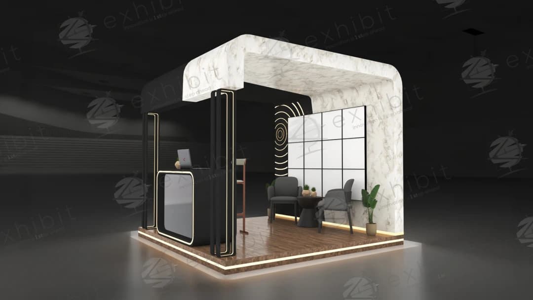 Muralis Vault Curved Semi-Island 3x3 Booth