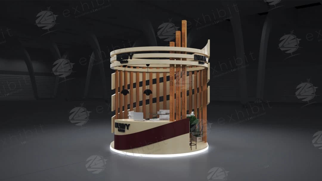 Orbital Spire Curved Semi-Island 3x3 Booth