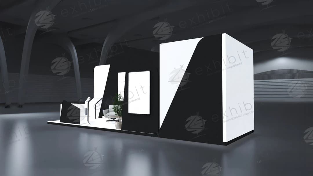 Monochrome Obelisk Straight Semi-Island 3x9 Booth