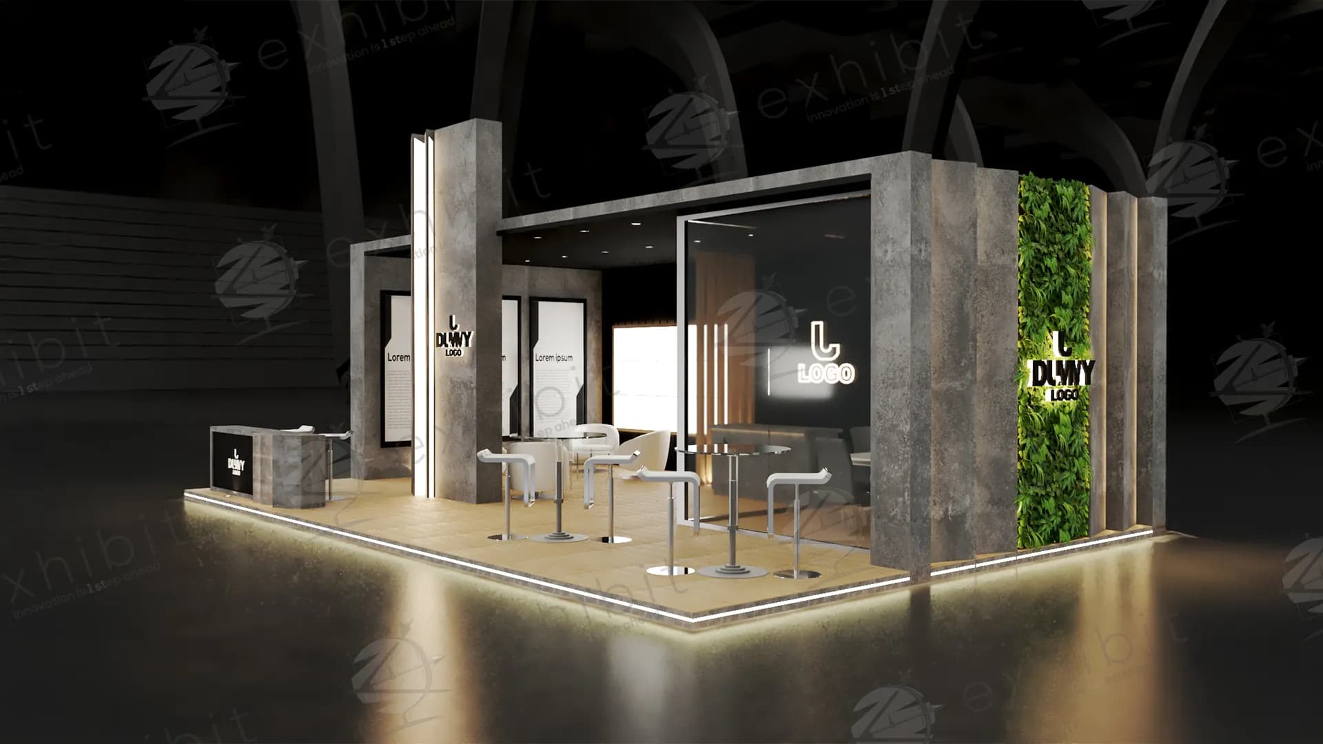 Zoned Straight Semi-Island 6x9 Booth