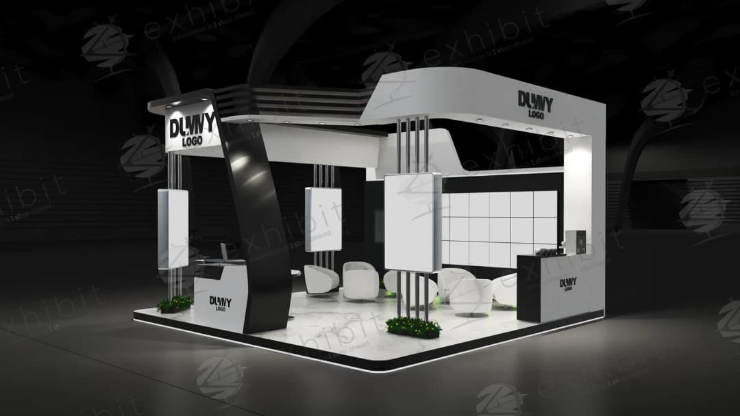 Aurora Canopy Curved Semi-Island 6x6 Booth