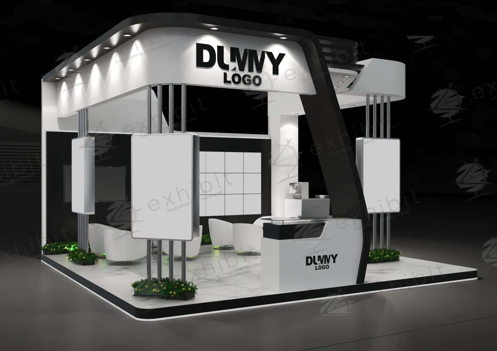 Aurora Canopy Curved Semi-Island 6x6 Booth