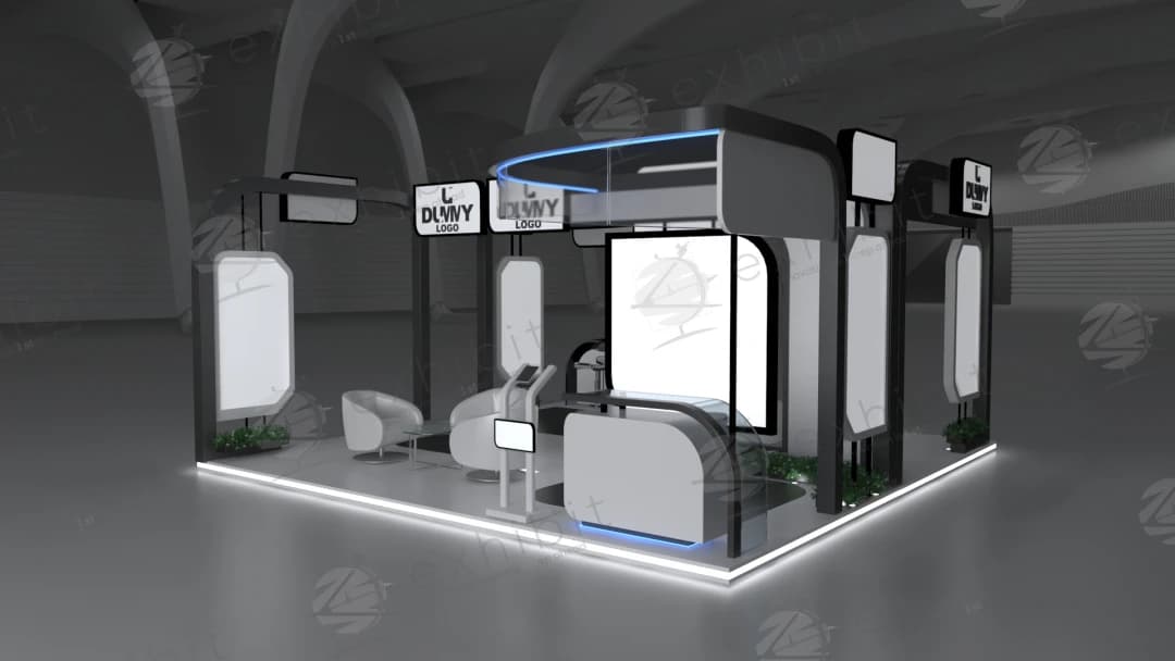 Slate Arches Straight Island 6x6 Booth