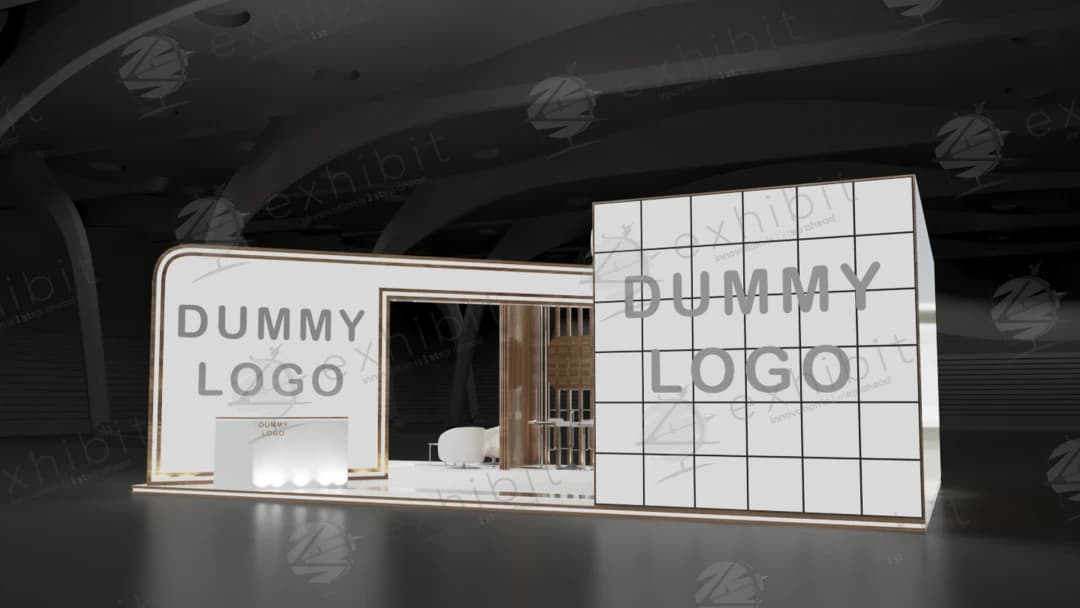 Regal Lattice Straight Semi-Island 6x9 Booth
