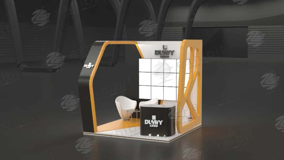 Solara Gantry Straight Semi-Island 3x3 Booth