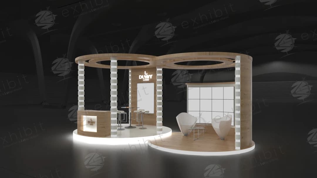 Aero Loop Curved Semi-Island 3x9 Booth