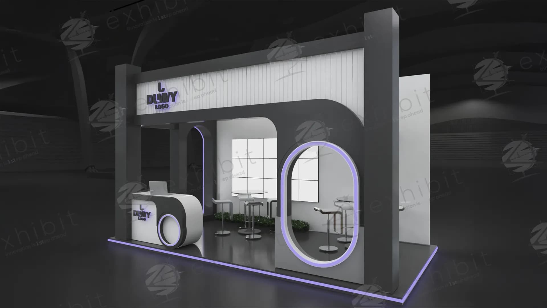 Coordinated Straight Semi-Island 3x6 Booth