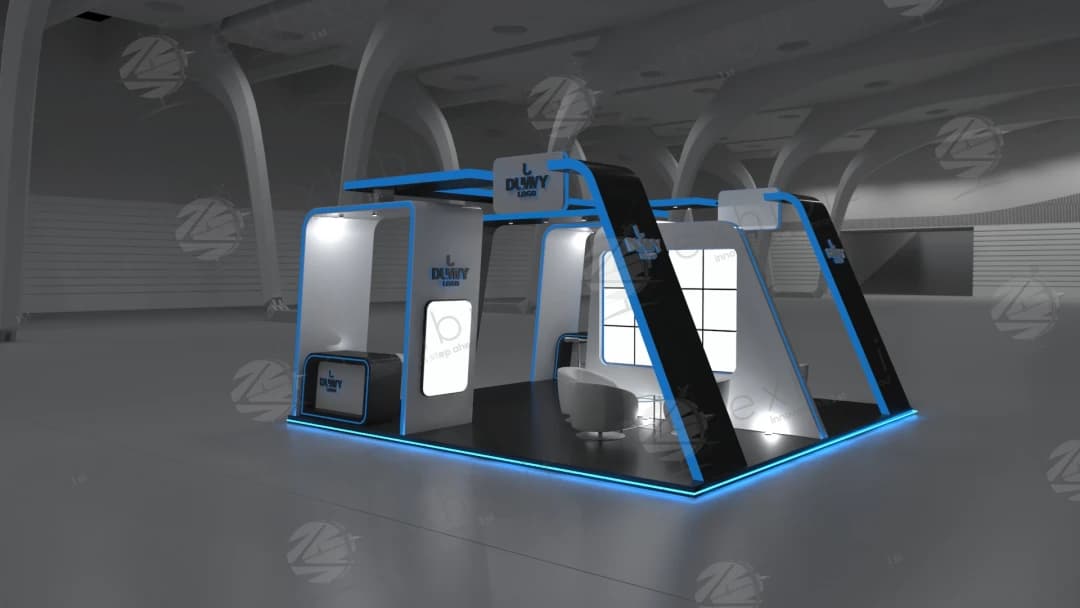 Azure Frame Straight Island 6x6 Booth