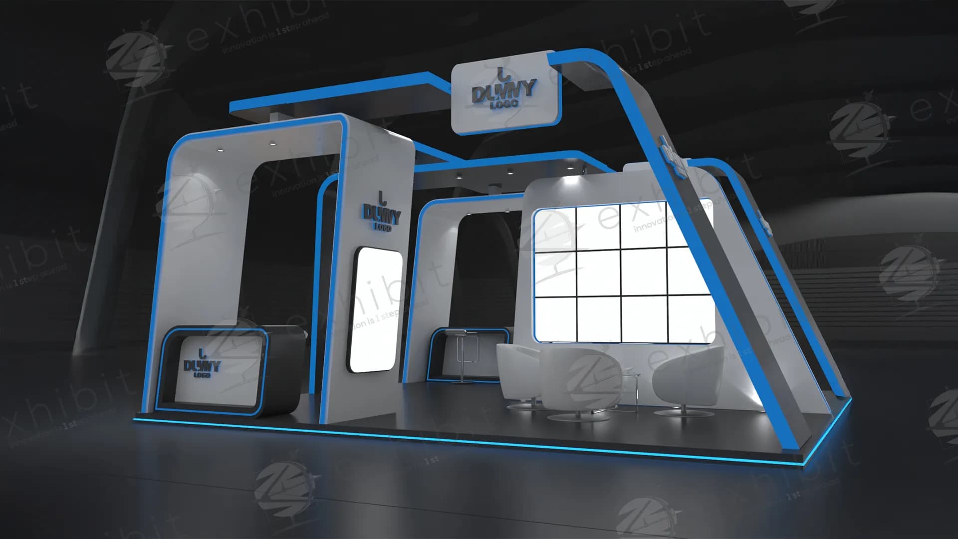 Azure Frame Straight Island 6x6 Booth