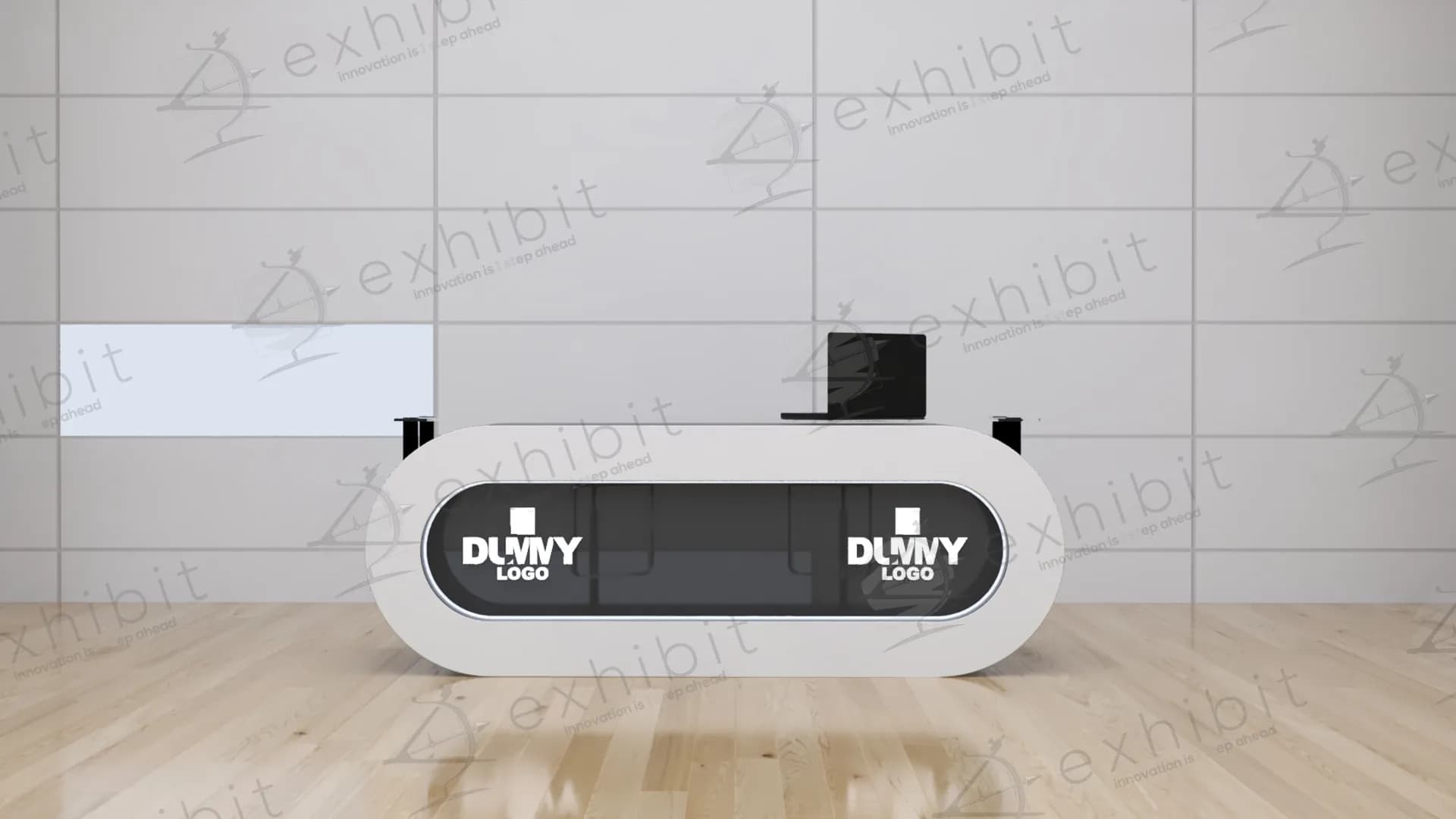 Racetrack Dual-Station Curved Reg Desk