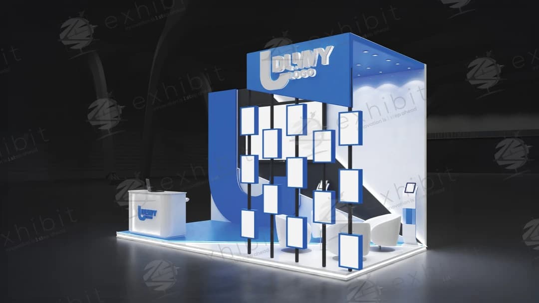 Tiled Display Straight Semi-Island 3x6 Booth