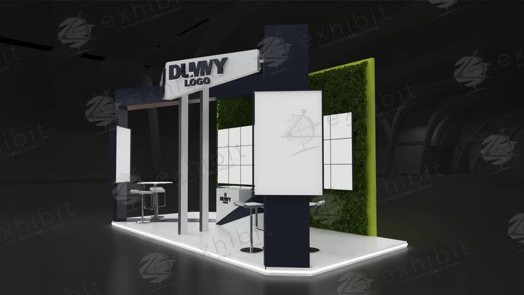 Veridian Slate Straight Semi-Island 3x6 Booth