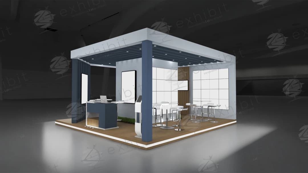 Nautical Grid Straight Semi-Island 6x6 Booth